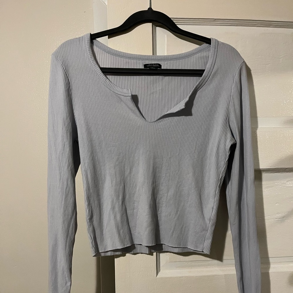 Ribbed Long Sleeve Cropped Top